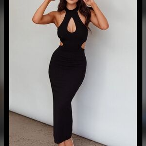 Elegant Black Cutout Maxi Dress